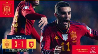 欧预赛：西班牙3-1轻取格鲁吉亚，K77费兰破门，加比伤退